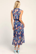 Load image into Gallery viewer, NWOT Lulus In My Dreams Blue Floral Print Midi Dress M