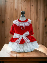 Load image into Gallery viewer, Andrea’s Deals Cute Bow-Knot Lace Trim Velvet Princess Dog Dress Medium