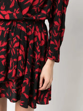 Load image into Gallery viewer, NWT Zadig&Voltaire Rogers leaf-print minidress Black and Red L