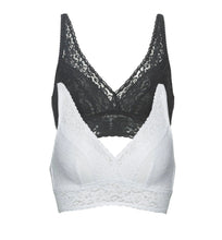 Load image into Gallery viewer, NWT Felina Women's Intimates & Sleepwear Felina 2-Pack
Lace Bralette White/Bk L