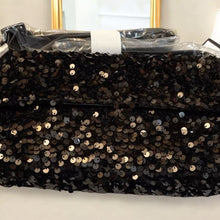Load image into Gallery viewer, NWT Nicole Miller Black Sequin Shoulder Bag