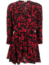Load image into Gallery viewer, NWT Zadig&Voltaire Rogers leaf-print minidress Black and Red L