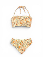 Load image into Gallery viewer, NWT CUPSHE Women's Floral Smocked Bandeau Bikini Set L