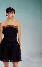 Load image into Gallery viewer, NWT Crystal Sky Classic Strapless Black Tulle Cocktail Dress S