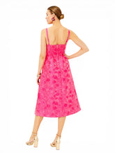 Load image into Gallery viewer, NWT Lilly Pillitzer ELLARA Jacquard Midi Bow Dress, Passion Fuit Pink Leaf 6