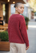 Load image into Gallery viewer, NWT OneHart Milo Chenille Crew-Neck Sweater Red Small