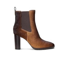Load image into Gallery viewer, NWT Lauren Ralph Lauren Women's Mylah Ombré Haircalf Bootie Ankle Boot Brown 9B