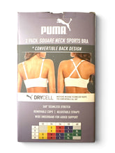 Load image into Gallery viewer, NWT Women’s PUMA 2PK Seamless Sport Bra Size XL
360 Stretch Drycell Grey/Black