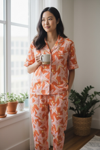Load image into Gallery viewer, NWT Room Service Women's Orange Starfish Pajama Set - L