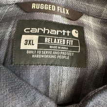 Load image into Gallery viewer, NWT Carhartt Rugged Flex Relaxed Fit Flannel Long-Sleeve Plaid Shirt Blue 3XL