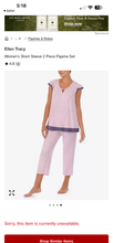 Load image into Gallery viewer, NWT Ellen Tracy Women's Short Sleeve 2 Piece Pajama Set PK/PRINT M
