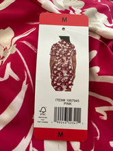 Load image into Gallery viewer, NWT Halston Pink Floral Button-Front Shirt Dress M