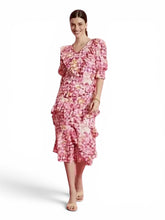 Load image into Gallery viewer, NWT Tyler Boe Maxine Silk Tiered Ruffle Midi Dress 6