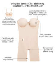 Load image into Gallery viewer, NWT Wacoal Firm Control Strapless Mid-Thigh Shaper in Black size 38C