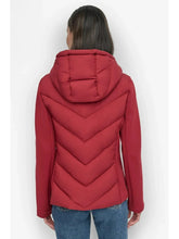 Load image into Gallery viewer, NWT DKNY Women's Puffer Jacket, Lightweight, Hooded, Full Zip, Red, Small