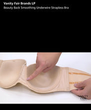 Load image into Gallery viewer, NWT Vanity Fair Women's Beauty Back Smoothing Strapless Bra Black 44C