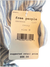 Load image into Gallery viewer, NWT Free People Rosemary Top Cropped Silhouette Striped Ivory/Blue M
