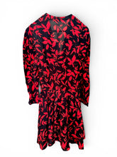 Load image into Gallery viewer, NWT Zadig&Voltaire Rogers leaf-print minidress Black and Red L