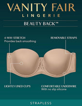 Load image into Gallery viewer, NWT Vanity Fair Women's Beauty Back Smoothing Strapless Bra Black 44C