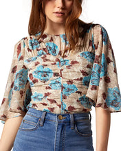 Load image into Gallery viewer, NWT Joie Foster Ruched Silk Top. Size 10 Color: Tuffet multi $328