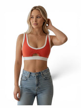 Load image into Gallery viewer, NWT Zara Terry Cloth Cutout Bra Top Red & White M