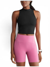 Load image into Gallery viewer, NWOT Zella Studio Luxe Mock Neck Support Crop Tank Black L