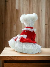 Load image into Gallery viewer, Andrea’s Deals Cute Bow-Knot Lace Trim Velvet Princess Dog Dress Medium