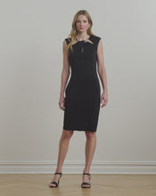 Load image into Gallery viewer, NWT Lauren Ralph Lauren Women's Cutout Jersey Cocktail Dress Black/ Silver 12