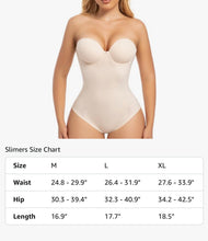 Load image into Gallery viewer, NWT Slimers Strapless Shapewear Seamless Bodysuit - Removable Straps Beige XL
