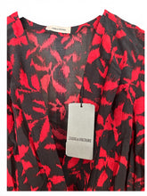 Load image into Gallery viewer, NWT Zadig&Voltaire Rogers leaf-print minidress Black and Red L