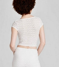 Load image into Gallery viewer, NWT Wild Fable Women’s White Short Sleeve Lace Bustier Top Y2k Large