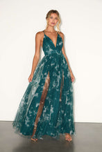 Load image into Gallery viewer, NWOT Lulus Elegant Moment Emerald Green Tie-Dye Backless Maxi Dress L
