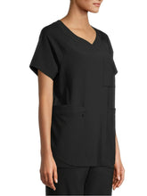 Load image into Gallery viewer, NWT ClimateRight by Cuddl Duds Women's V-Neck Scrub Top Black M