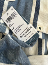 Load image into Gallery viewer, NWT Hurley OG Hooded Poncho Men L Barely Bone Striped Soft French Terry Relaxed