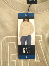 Load image into Gallery viewer, NWT Gap Women's Logo Crewneck Sweatshirt Cream Large