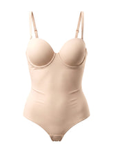 Load image into Gallery viewer, NWT Slimers Strapless Shapewear Seamless Bodysuit - Removable Straps Beige XL