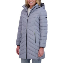 Load image into Gallery viewer, NWT Dkny Women's Hooded Puffer Jacket, Gray, Size M