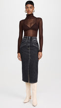 Load image into Gallery viewer, NWT Iro Clarysse Faded Denim Midi Skirt Black Stone Size 38