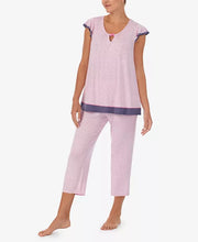 Load image into Gallery viewer, NWT Ellen Tracy Women's Short Sleeve 2 Piece Pajama Set PK/PRINT M