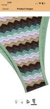 Load image into Gallery viewer, NWT Seamoly Chevron Crochet Bikini In Colorblock Sage Green multi L