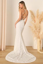 Load image into Gallery viewer, NWT Lulus Perfectly Beloved White Lace Sleeveless Lace-Up Maxi Dress M $148