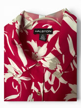 Load image into Gallery viewer, NWT Halston Pink Floral Button-Front Shirt Dress M