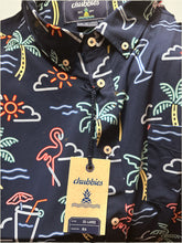 Load image into Gallery viewer, NWT Chubbies Popover Shirt One Man Wolfpack Navy Graphic Flamingo XXL