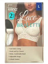 Load image into Gallery viewer, NWT Felina Women's Intimates & Sleepwear Felina 2-Pack
Lace Bralette White/Bk L