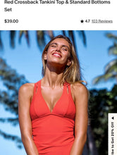 Load image into Gallery viewer, NWOT Cupshe Red Crossback Tankini Top & Standard Bottoms Set M