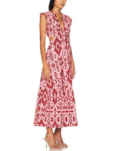 Load image into Gallery viewer, NWT Steve Madden Got Your Batik Dress Burnt Umber White Pink Small