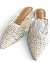 Load image into Gallery viewer, NWT A New Day Women's Delilah Floral Embroidered Mule
Heels Off White 7.5