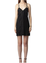 Load image into Gallery viewer, NWT Zadig & Voltaire Rohana Diamanté Black Silk Dress M