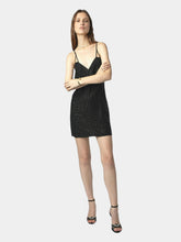 Load image into Gallery viewer, NWT Zadig & Voltaire Rohana Diamanté Black Silk Dress M