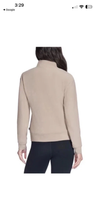 Load image into Gallery viewer, NWT Skechers Stretch Ribbed Quarter Zip Pullover with Kangaroo Pocket Tan L